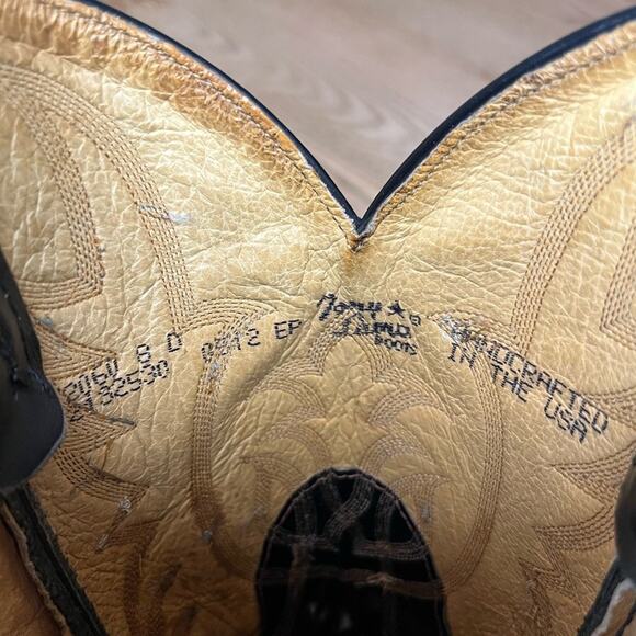 Vintage Tony Lama Western Ostrich Cowboy Boots Exotic Leather Men's Size 8D - Picture 12 of 12